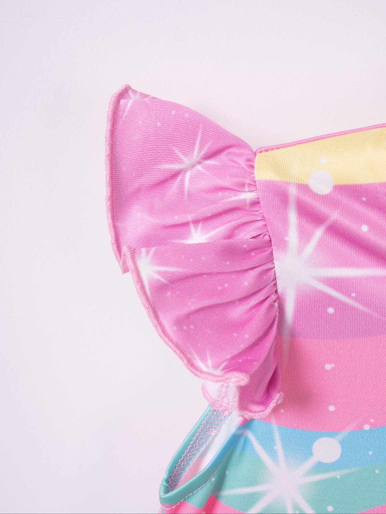 Baby Girl Summer Dress Cartoon Unicorn Pattern Princess Style, Cute Loose-Fitting Sleeveless Design, Sweet Fashion for Kids, Baby Clothing