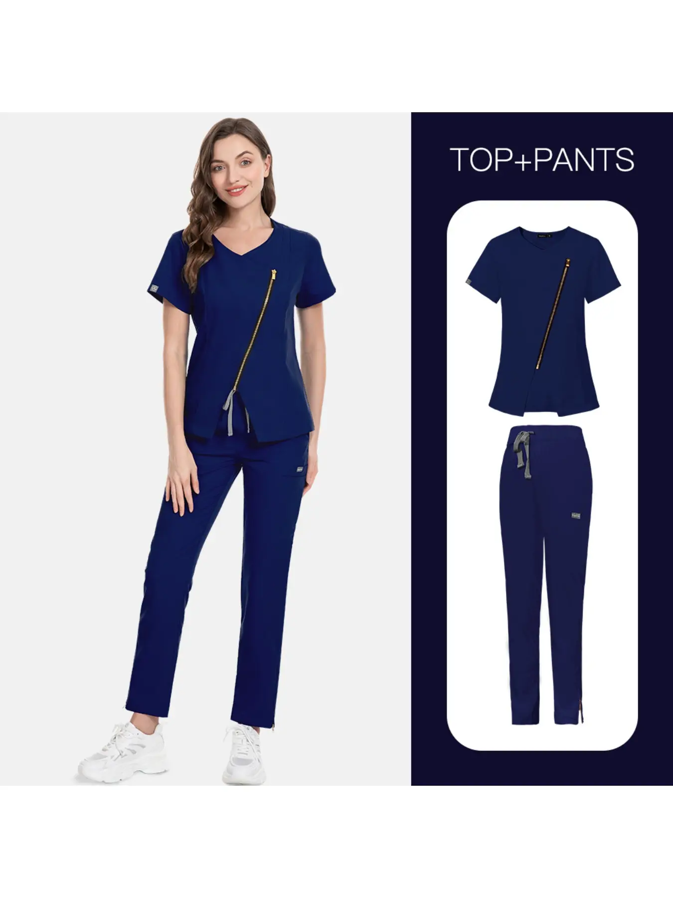Daily Practical Beauty Salon Uniform Set SPA Private Club Work Clothes Confinement Center Nurse Clothes Solid Color Nursing Home Staff Uniform