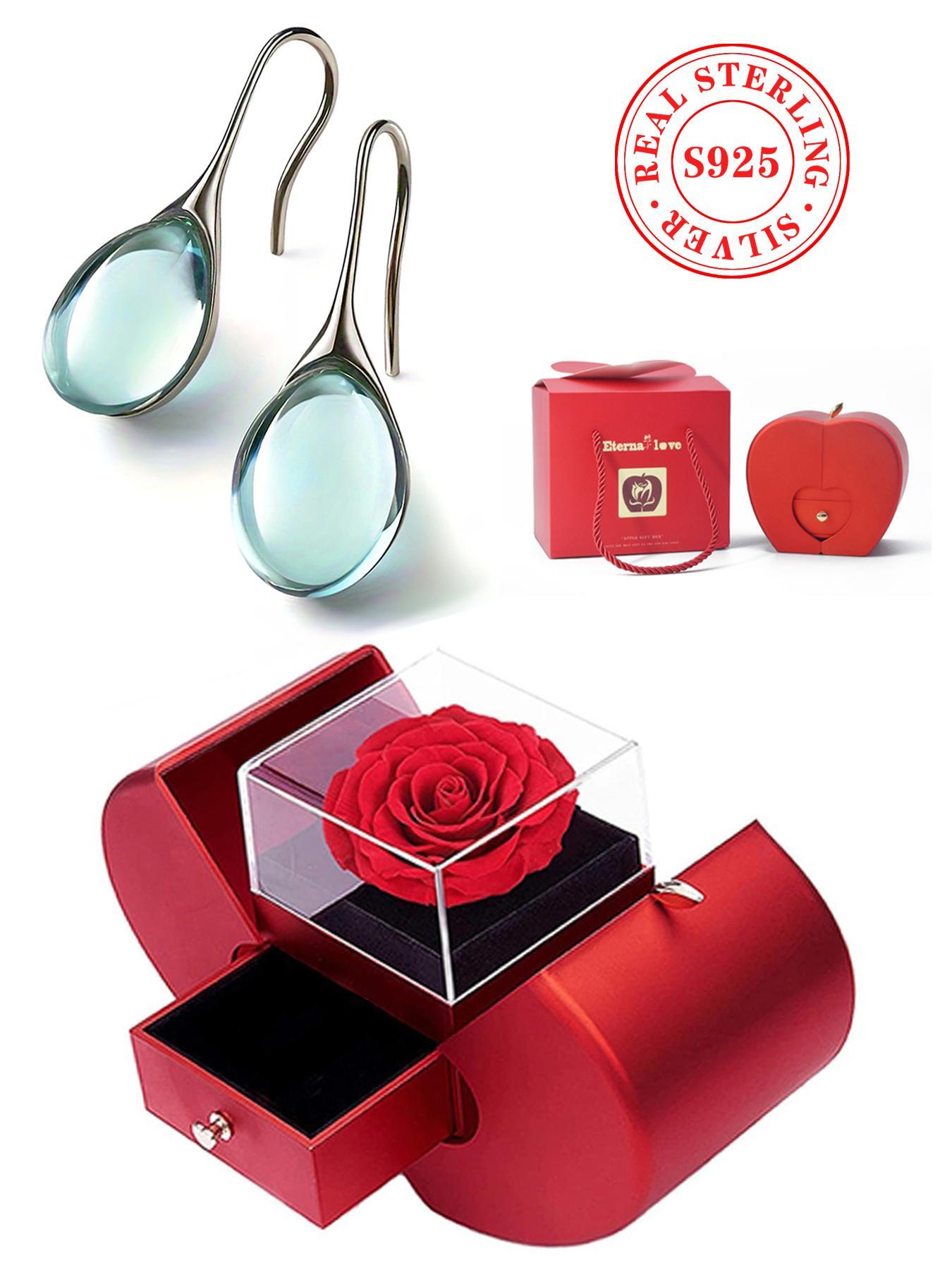 925 Sterling Silver Minimalist Temperament Earrings, Fashionable Dangle Earrings for Women & Girls, Trendy All-match & Exquisite Jewelry for Birthday Gift, Teardrop Earrings, High Quality Earrings