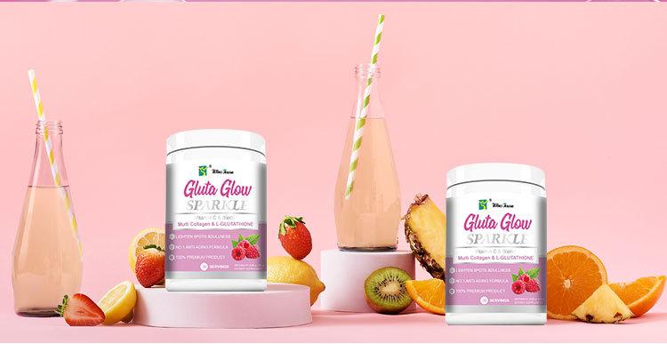 Winstown GLUTA GLOW SPARKLE POWDER - Skin Radiance Boosting Powder with  Protein, Vitamin C, Biotin & Multi Collagen Complex Glutathione
