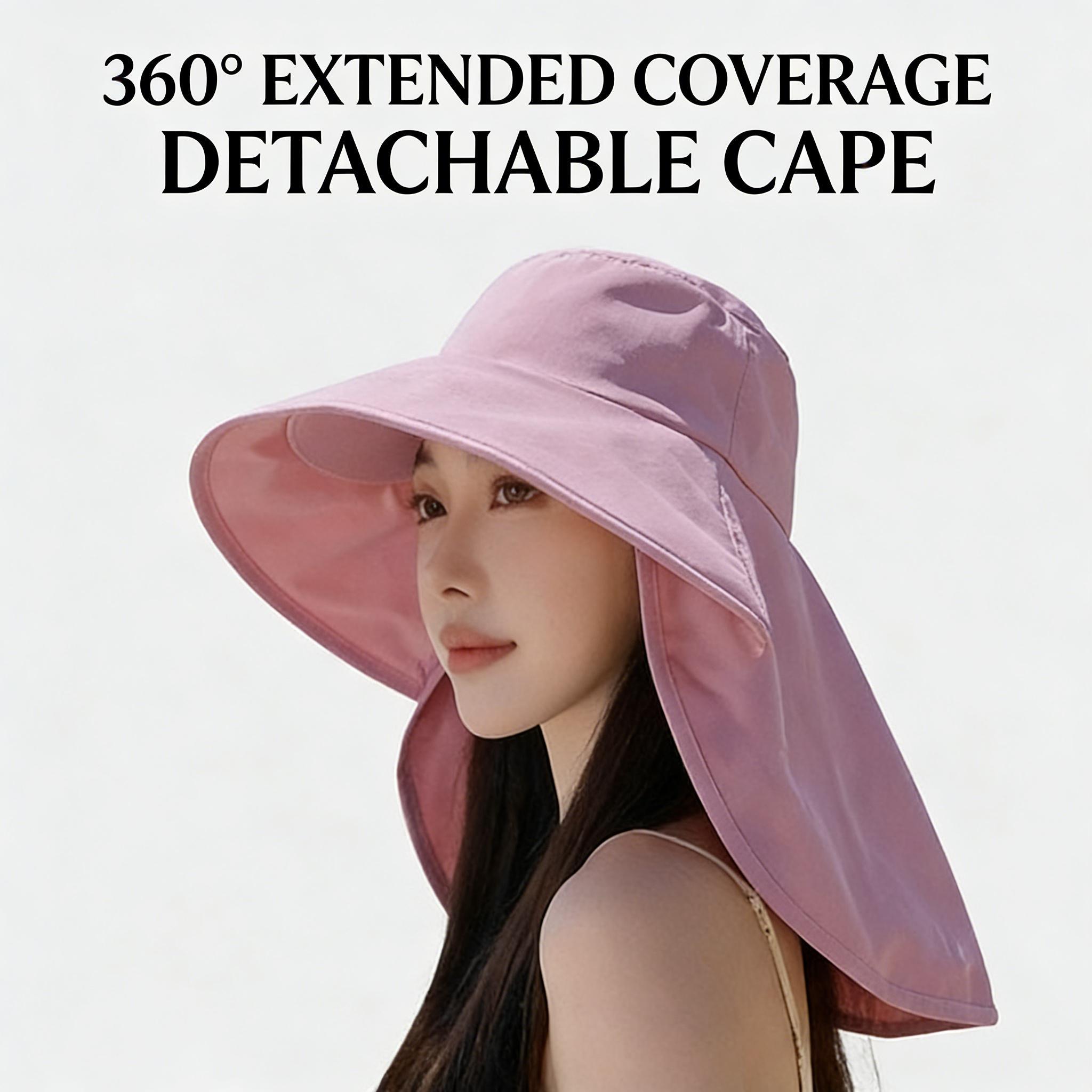 Korean-style wide-brim sun fisherman hat, double-layer quick-dry and water-resistant. Breathable outdoor shawl cap ideal for travel, camping and hiking, lightweight and comfy.
