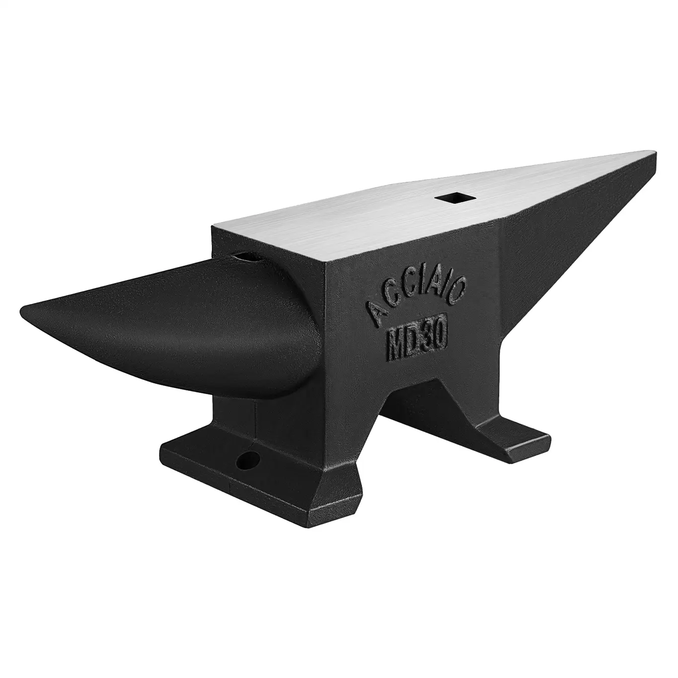 Nokaa 66Lbs Cast Steel Anvil, High Hardness Round Horn Blacksmith Tool with Stable Base and Round & Square Holes for Bending, Shaping, Forging, Workshop Bench, Countertop Use