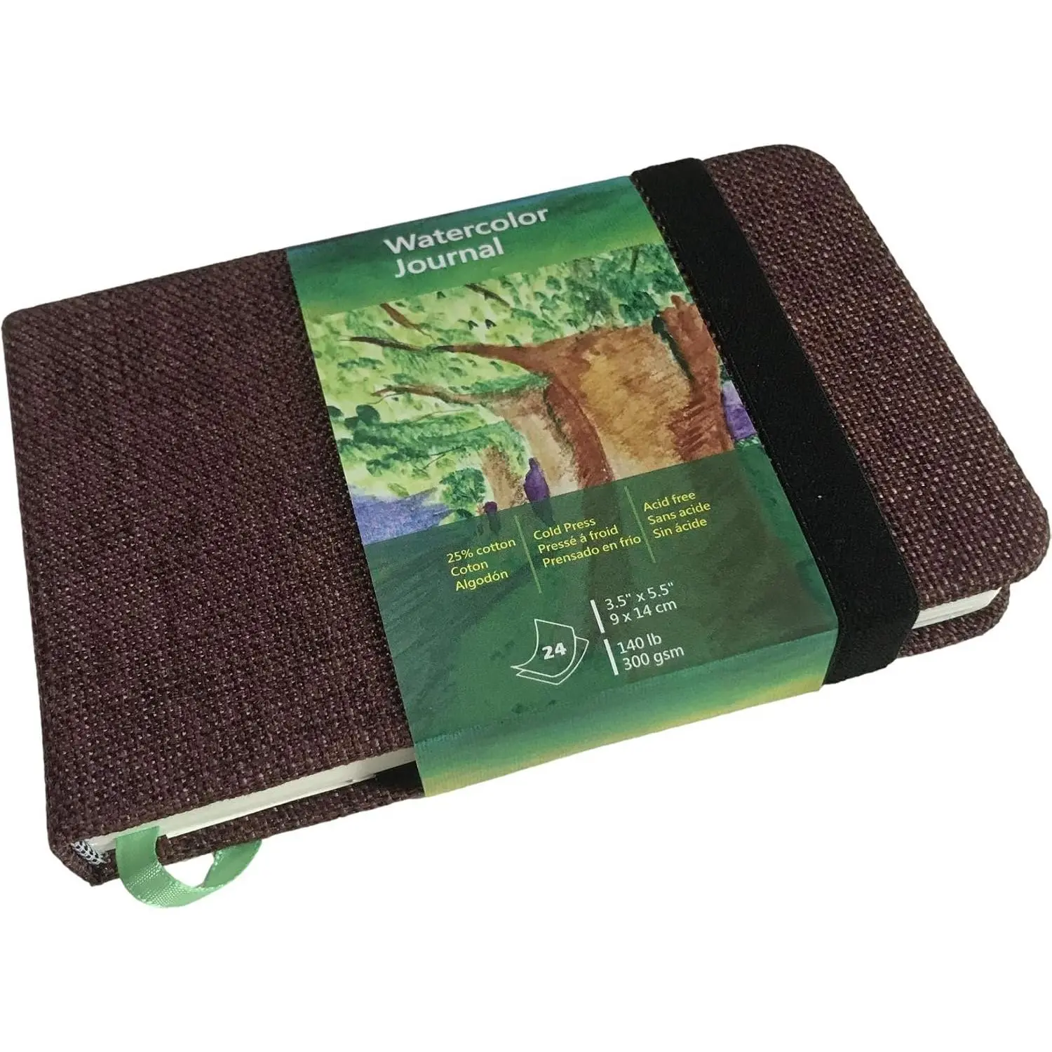Watercolor Journal, 3.5x5.5”, 140 LB, 300 GSM,  Paper, Cold Press, 24 Sheets, 48 Pages, Watercolor Sketchbooks for Use As Travel Notebook  Media Pad  The Go