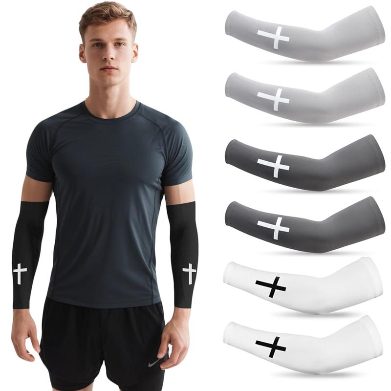 1 Pair Arm Sleeve Compression for Men & Women, Sports Arm Sleeves, Ideal for Baseball, Football, Basketball, Sports Performance Enhancement