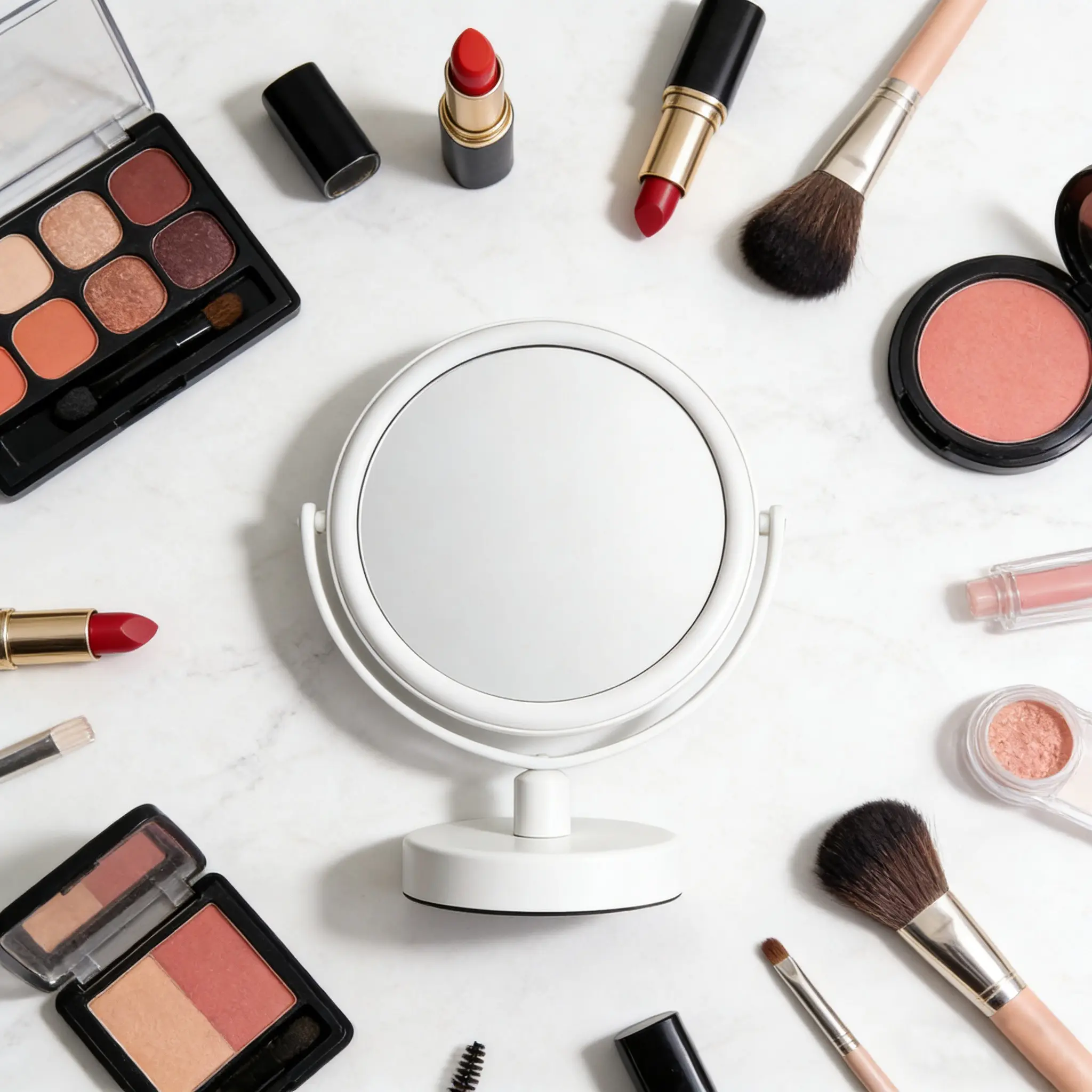 Double-Sided Makeup Mirror, 1x/5x Magnification, 360° Rotating Folding Portable Travel Mirror, Ideal for Makeup, Eyeliner, Brow Shaping, Daily Beauty Care