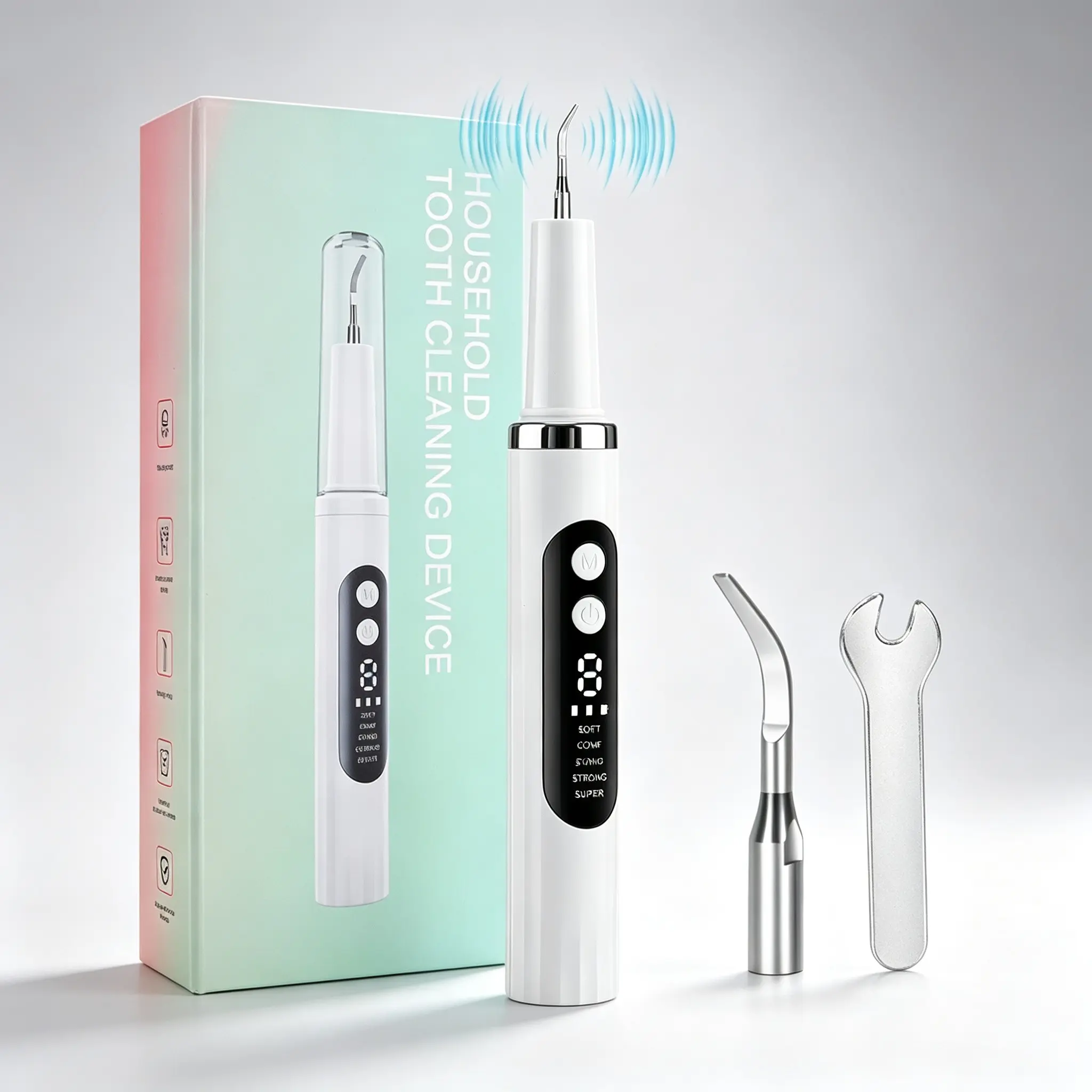 Ultrasonic Teeth Cleaner, 5 Modes 9 Settings Electric Toothbrush, 5 Color Lights, Oral Teeth Cleaning Tool, Oral Care Device, Rechargeable Toothbrush