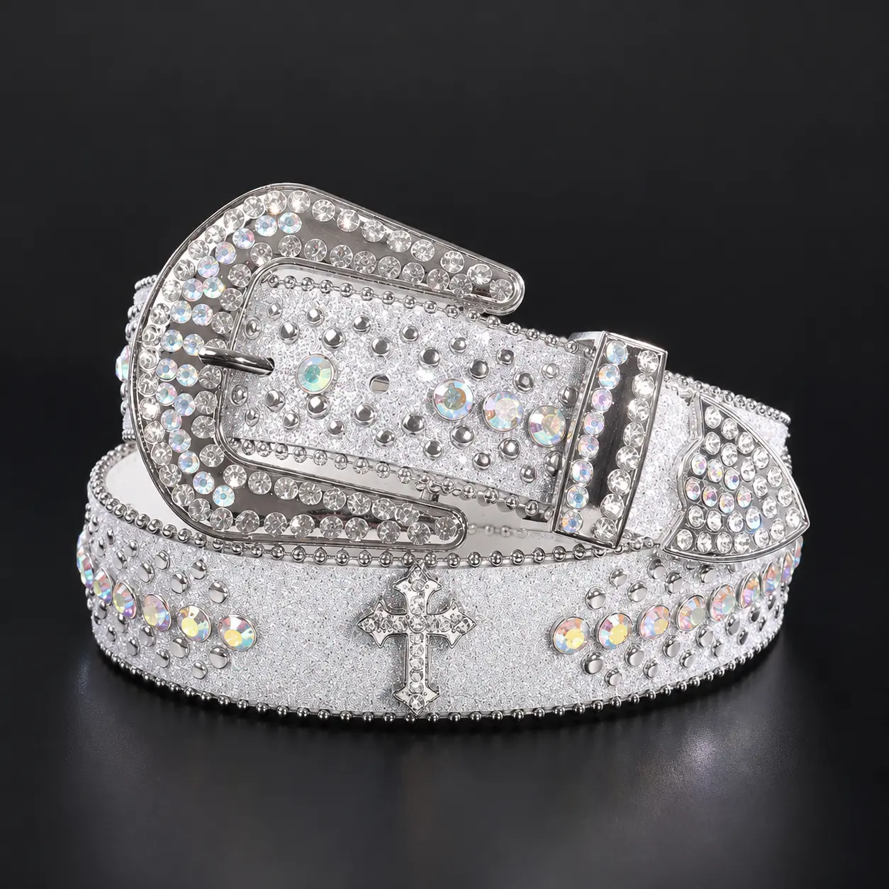 Unisex Y2K Rhinestone Belt – Handmade Bling Belt with Western Hip Hop Style, Punk Goth Fashion Belt for Jeans