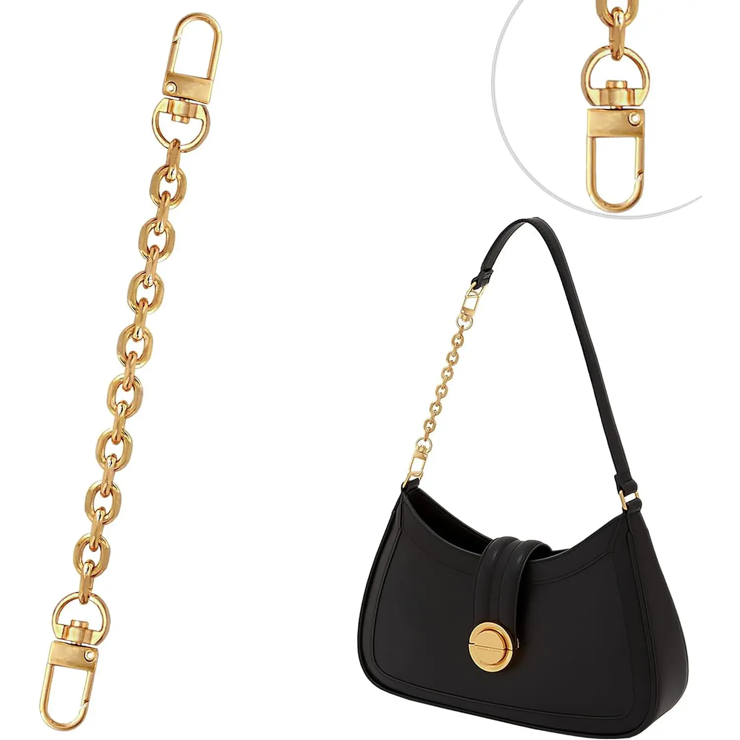 1 count Purse Chain Strap   Chain Strap  Chain for Handbag  Bag Purse(O Chain 0.28 Inch-7.9 Inches/20cm, )