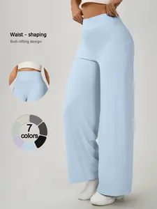 Women's High Waist Wide Leg Sports Pants, Stretchy Quick-Dry Fabric, Breathable Sweat-Wicking, Comfortable Fit, Classic Design