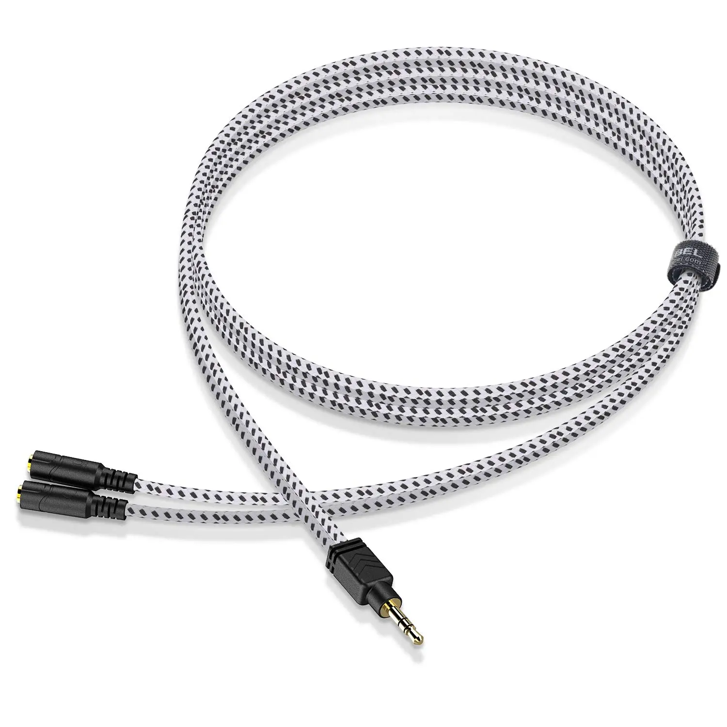 Headphone Splitter, 3.5mm Stereo 2-Way Audio  - 20CM /  White