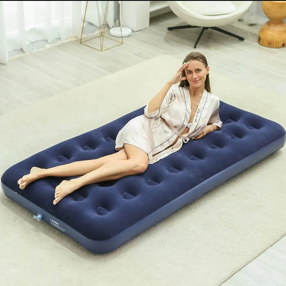 Portable Inflatable Mattress, Single Person Camping Bed, Outdoor Sleeping Pad, Tent Air Bed, Ideal for Garden, Hiking, Outdoor Activities