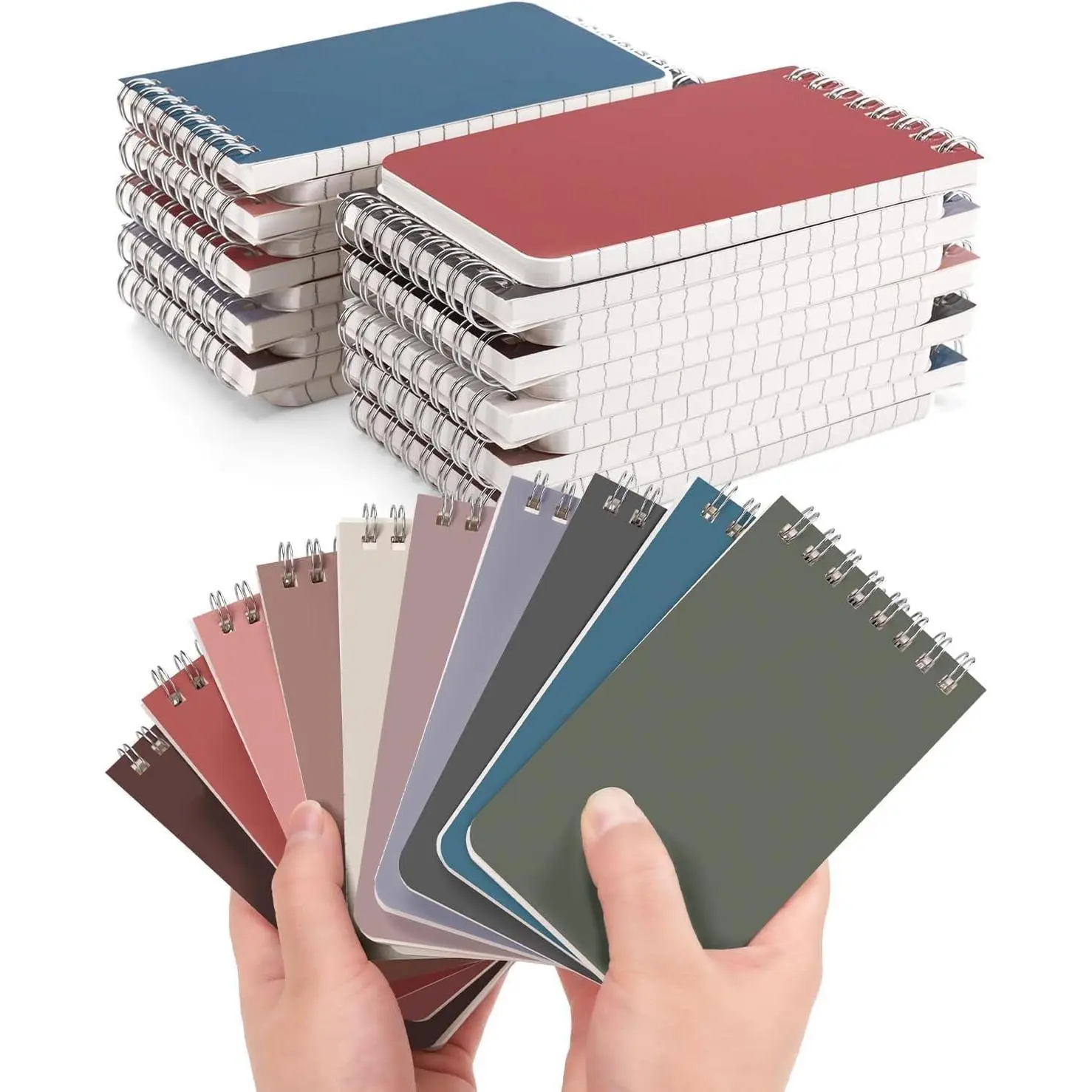 30 Packs Pocket Notepad 3x5 Inch Small Top Spiral Notebooks Bulk | Lined Pages, 10 Morandi Colored, 60Sheets/120Pages, 80GSM Heavyweight Paper, Works in , School, Office, Work, Travel