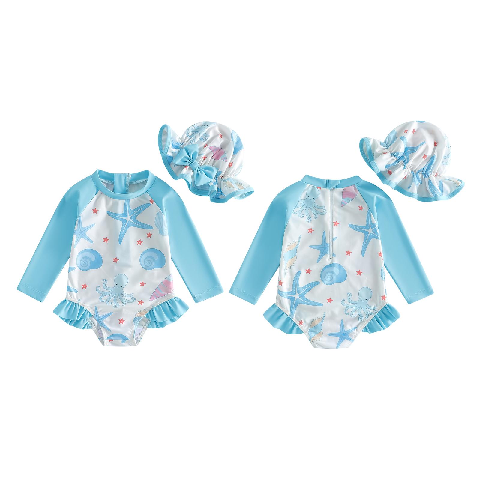 Newborn Baby Girl Swimsuit Bathing Suit Ruffle Long Sleeve Baby Swim Suit Infant Rash Guard Swimwear Newborn Baby Girl Swimsuit Bathing Suit Ruffle Long Sleeve Baby Swim Suit Infant Rash Guard Swimwear