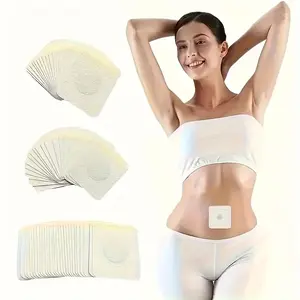 60-Piece Pack Navel Patch & Abdomen Firming Patch, made of breathable non-woven fabric, fits the skin comfortably, suitable for all skin types, unisex, an essential item for fitness and gym use. Product Name: Abdomen Patch, Flat Belly Patch & Navel Patch