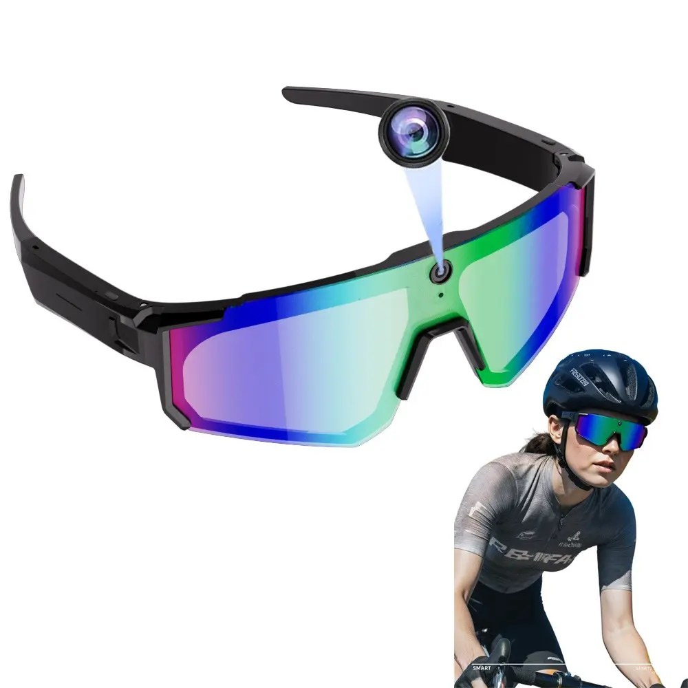 Sport Smart Sunglasses with 8MP Camera, Video Recording,4GB Memory Build-in (No SD Card Needed), Build-in Myopia Inner Frame,Bluetooth Call ,Music Control ,AI Translation, 260Mah Battery, IP64 Waterproof