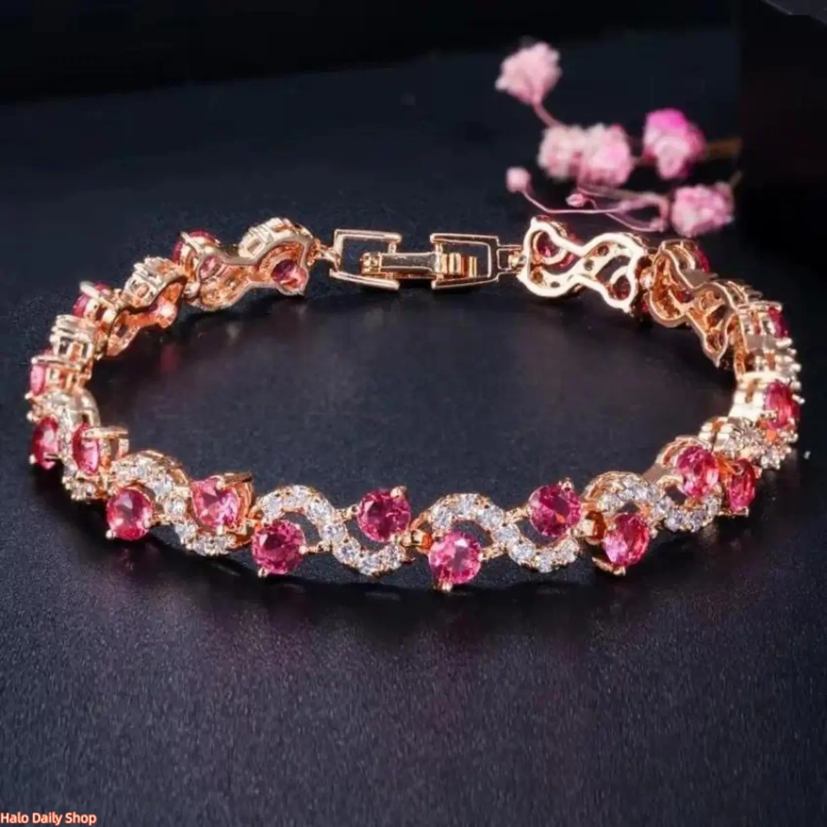Fashion Accessories for Adults, Colorful Wave Tennis Style Zinc Alloy Jewelry, Dainty Couple Jewelry Set for Daily Wear, Couple Bracelet Set, Fashion Bracelets, Gifts For Your Girlfriend, Romantic Gifts For Her, Crystal Links, Gf Gift