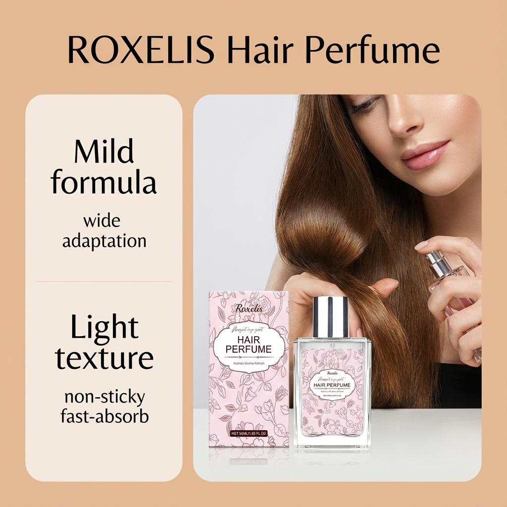 Roxelis Floral Scent Hair Perfume - Gentle, Natural, Fresh, Elegant, Light Eau de Toilette - Daily Portable Hair Perfume Spray - Gentle, Non-irritating - Suitable for use before dates, parties, etc., perfect for all occasions.