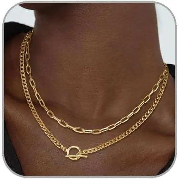 Chunky  Necklaces for Women  Layered Pirate Necklaces Punk 8090s  Hop Cuban Link Chain Necklace Layered Choker Necklace Pirate Prom  Freaknik Outfit Accessories