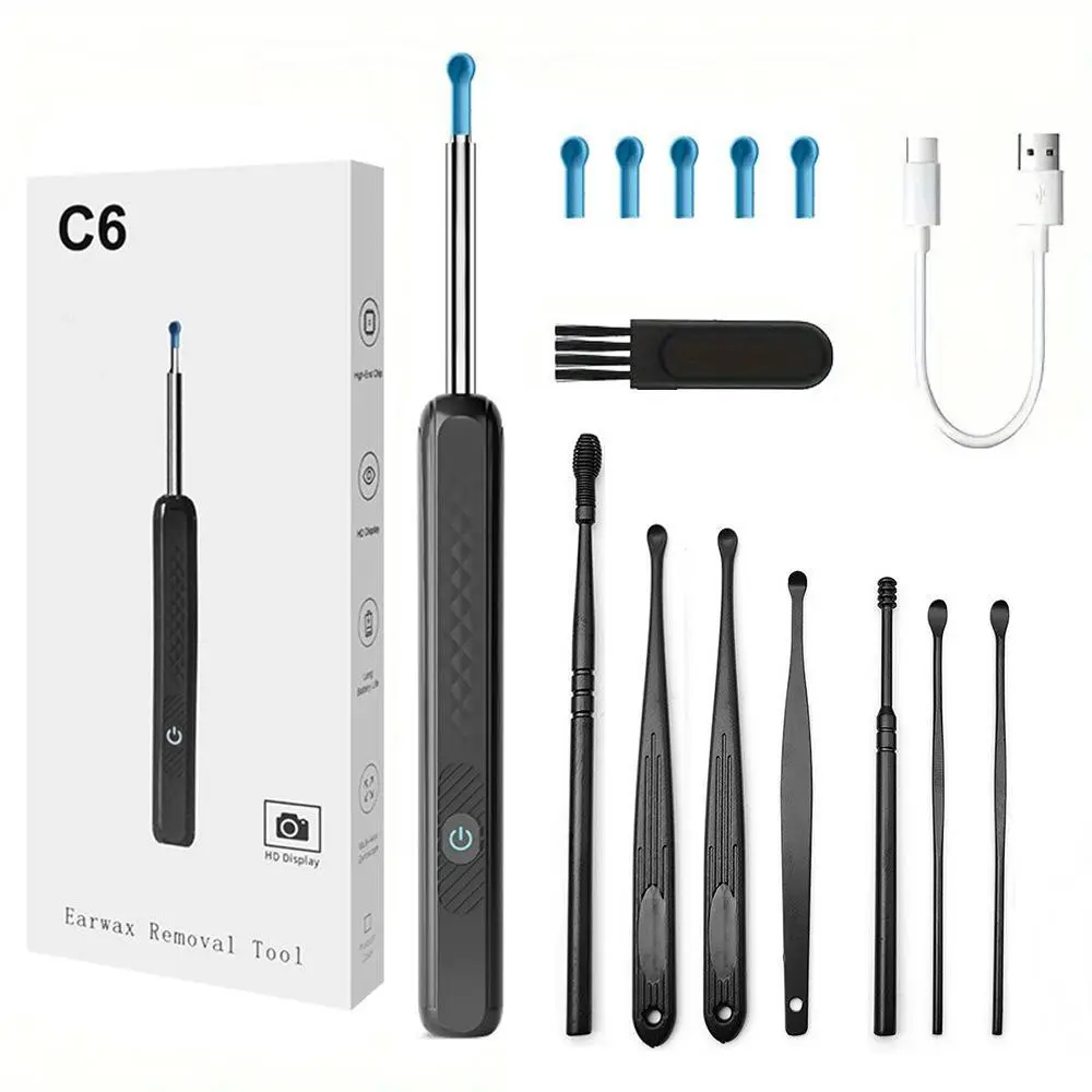 Earwax Removal Tool with Camera, 1 Set Portable Type-C Rechargeable Ear Cleaner, Waterproof Endoscope Ear Cleaning Tool