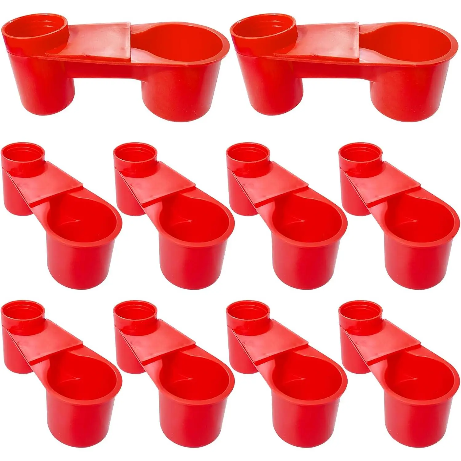 10 count Bird Drinker Feeder Plastic Soda Pop Water Bottle Cup Pigeon Water Bottle Feeder for Cage for Chicken Pigeons Birds (Plastics, 10 count)