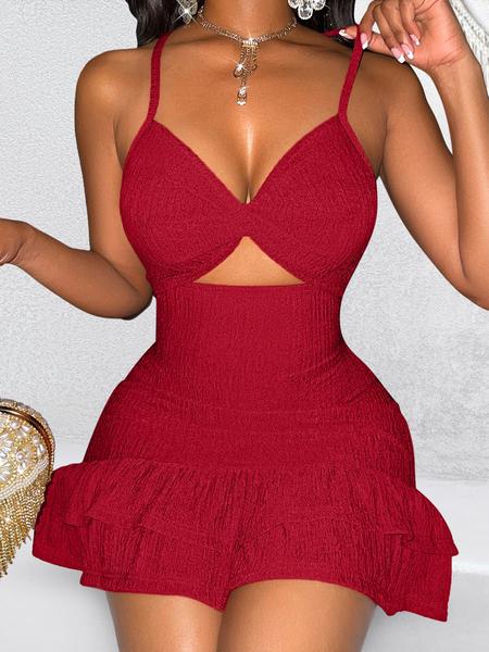 Aliling Christmas Dresses Elegant Sexy Backless Midi Dress, Slim-Fitting Sleeveless Party Dress, All-Seasons Wearable Women's Fashion Apparel