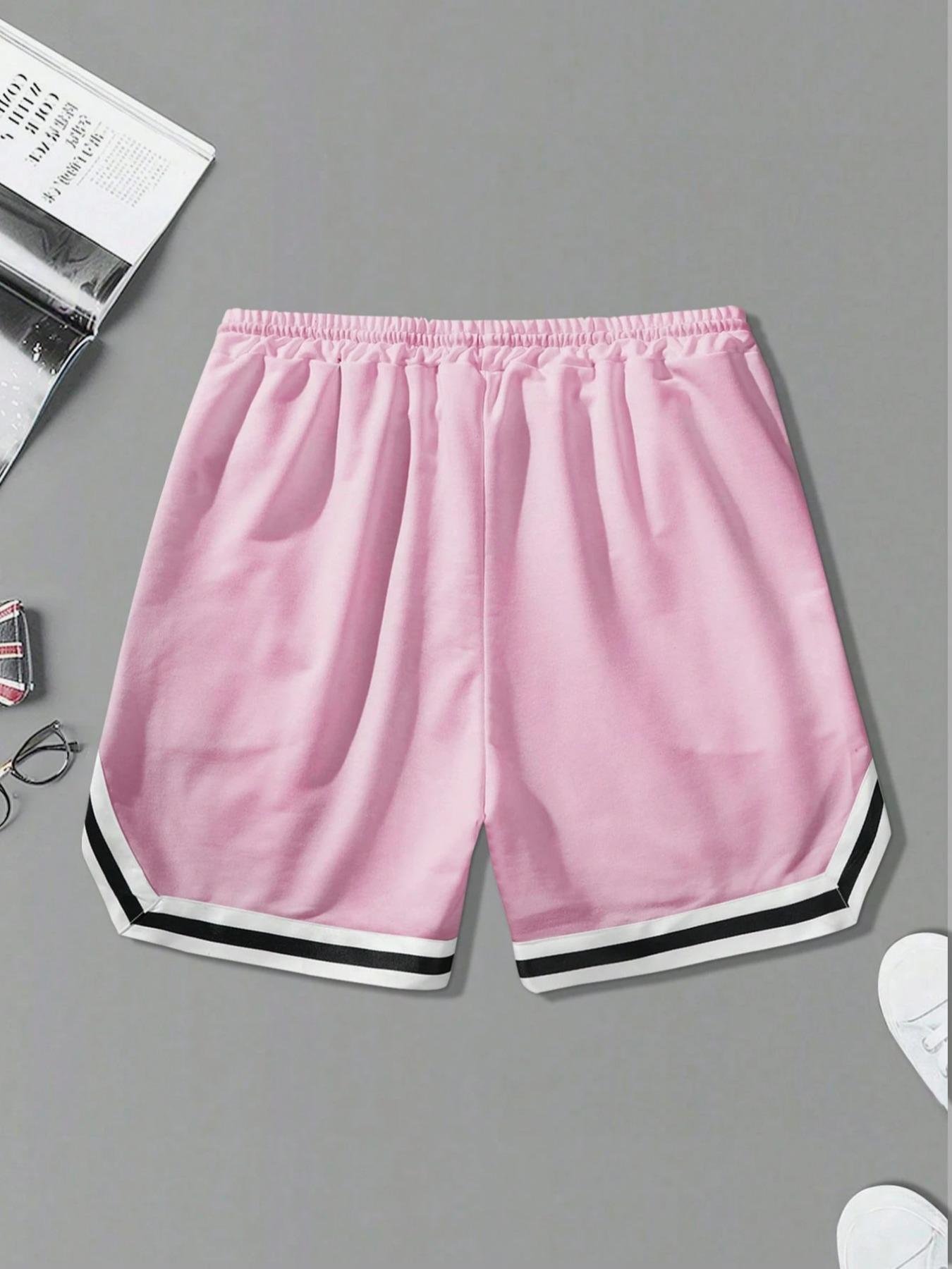 Men's Regular Fit Cartoon Print Basketball Jersey Shorts, Casual Comfy Breathable Shorts for Summer, Men's Bottoms for Daily Wear