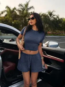 Trendy Lazy Person Set! Short Tee & Shorts, Essential No-Style, Quick 5-Minute Prep, Comfortable & Stylish, Multiple Colors Available