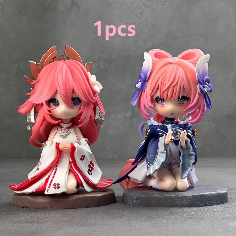 Cute Q Version Coral Palace Kokomi Sitting Pose Himeko Handmade Character Figurine, Trendy Collectible Decorative Item, Perfect Gift for Fans