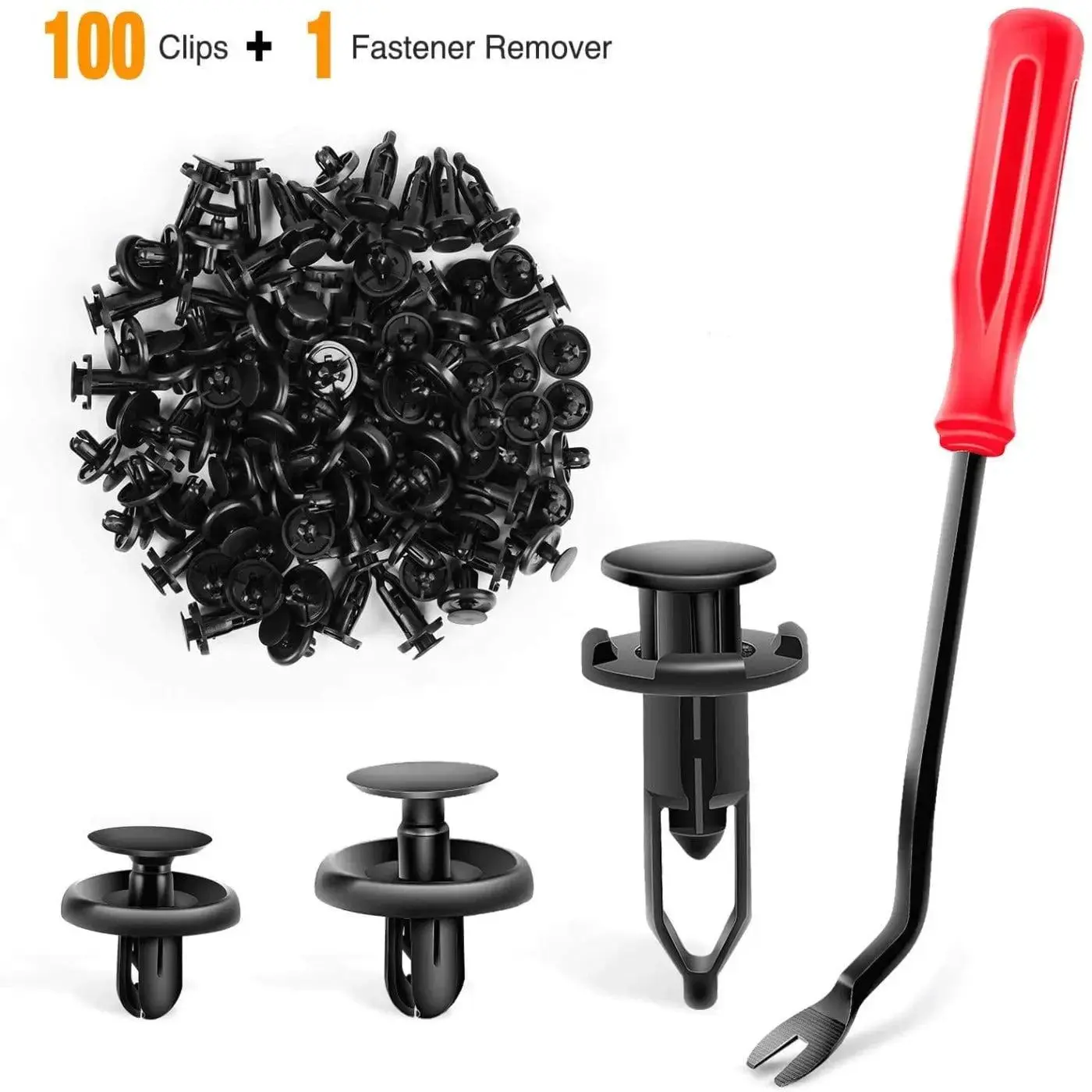 Nilight 100-Pcs Reusable Car Push Retainer Clips Kit, 2 Sizes (7mm, 9mm) with Better Design, Front Fender Liner Push-Type Retainers for Toyota, GM, Pontiac Vibe