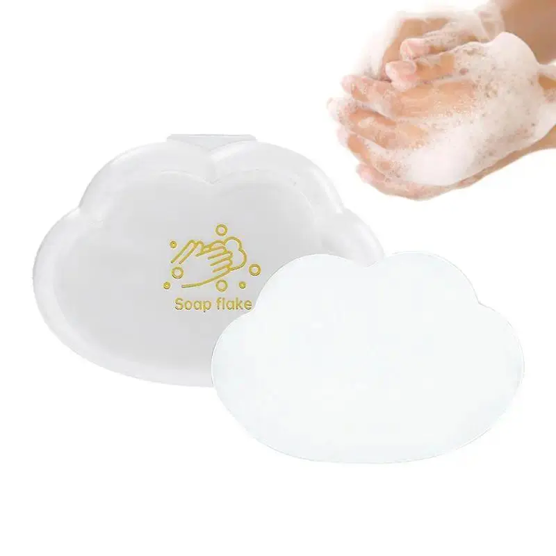 Travel Soap Sheets Cloud Soap Flakes portable hand washing paper mini soap tablets Soap Paper For Outdoor And Bathroom Use