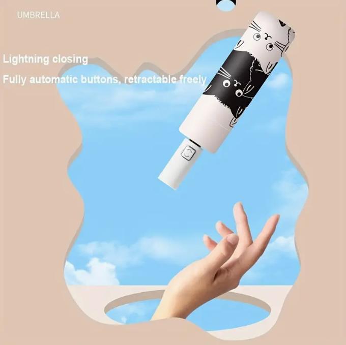 8 Bone Automatic Large Umbrella for Rain and Sun - Waterproof Fabric, Iron Handle and Skeleton, Simple Design, Compact and Windproof - Perfect for Outdoor Activities