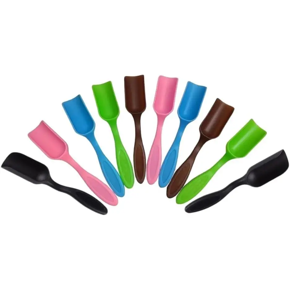 10Pcs Lightweight Plastic Mini Gardening Shovels - Soil Scoops for Succulents, Potted Flowers - Multi-Use Scoops for Milk Powder, Coffee Beans (5 Colors)