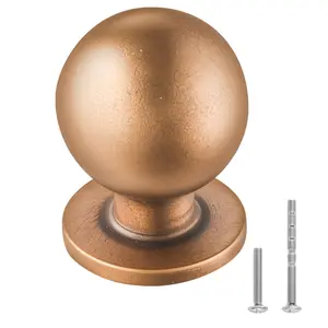 【DealsForYouDays】VEVOR Cabinet Knobs, 12 Pack, 0.98 Inch Zinc Alloy Drawer Pulls Door Handles, Round Kitchen Dresser Solid Knobs Cupboard Hardware with Screws for Bathroom Closet Cabinets Drawers, Antique Brass Color