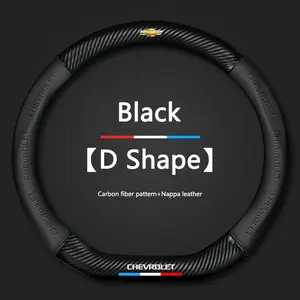 Car Steering Wheel Cover for Chevrolet Aveo, Bolt-On Design, Compatible with Onix, Cruze, Spark, Cavalier, Colorado, Lacetti, Trailblazer, Silverado, Tahoe, Traverse