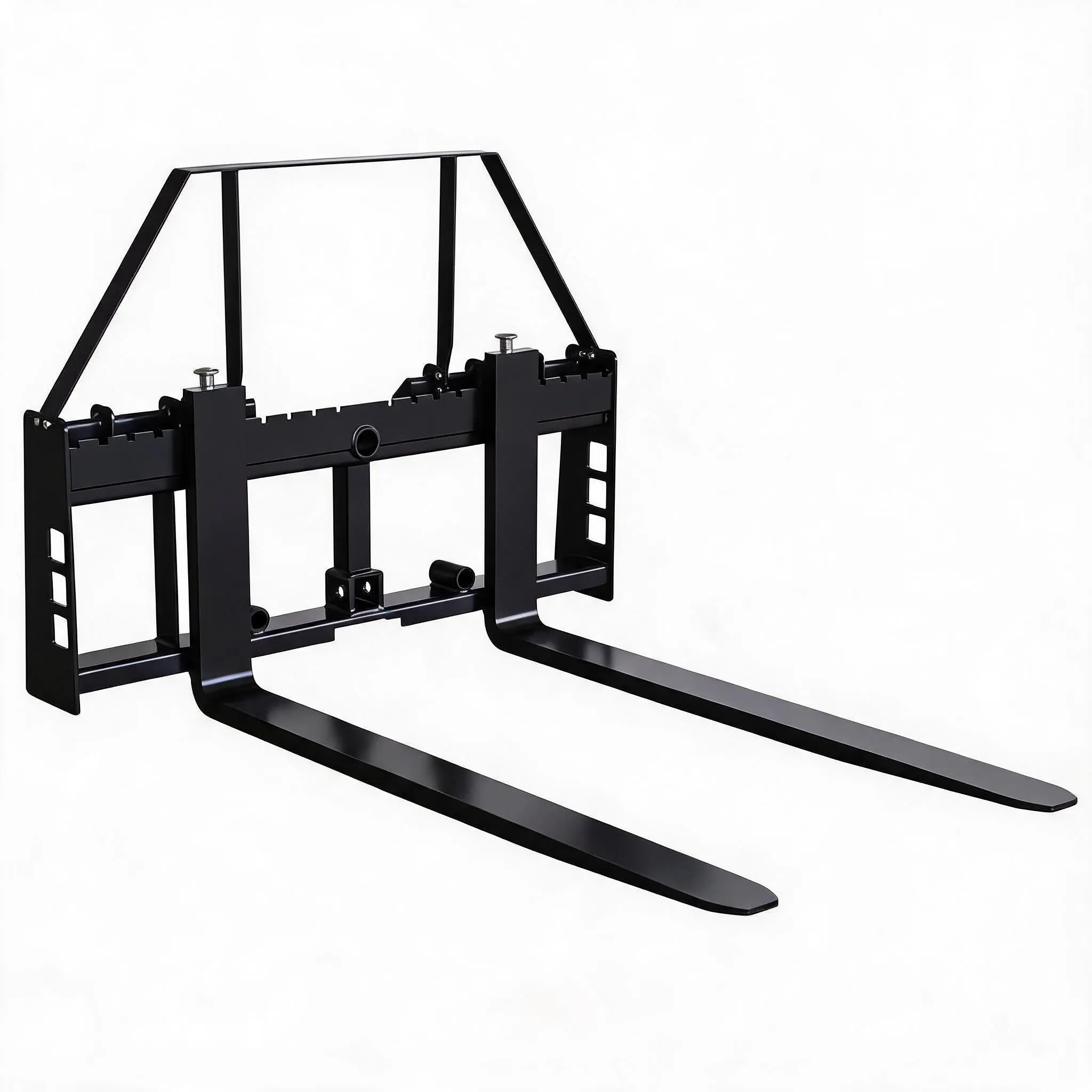 Skid Steer Pallet Fork Frame with 48" Fork Blades – 4000 LBS Capacity, 2" Hitch Receiver & Hay Spear Sleeves for Tractors & Loaders
