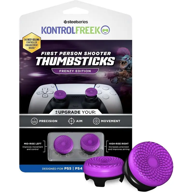 Compatible with PlayStation 5 (PS5) and PlayStation 4 (PS4) controllers |   Performance thumb stick |   1 high-waisted, 1 mid-waisted |   Purple/Black