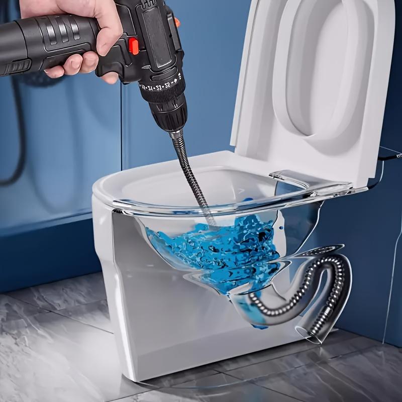 Electric Drain Cleaner 5m/196.85 Inch, Pipe Cleaning Spring, Sewer & Toilet Floor Drain Cleaner, Integrated Head Design