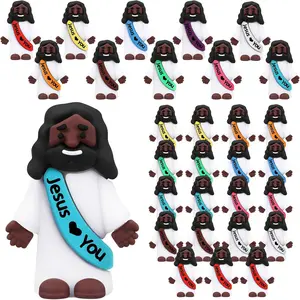 Bememo Mini Black Jesus Little Black Tiny Jesus Bulk to Hide and Seek Religious Party Favors Sunday Christian Gifts(25 Pcs)