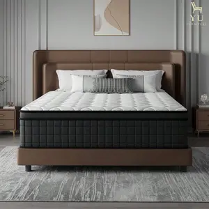 10"12"14" Queen Mattres Twin Full Queen King Size Bed Mattress In A Box, Hybrid Pocket Spring Breathable Cotton Layer Mattress For Motion Isolation & Silent Sleep, Lumbar Support & Pressure Relief, Medium Firm