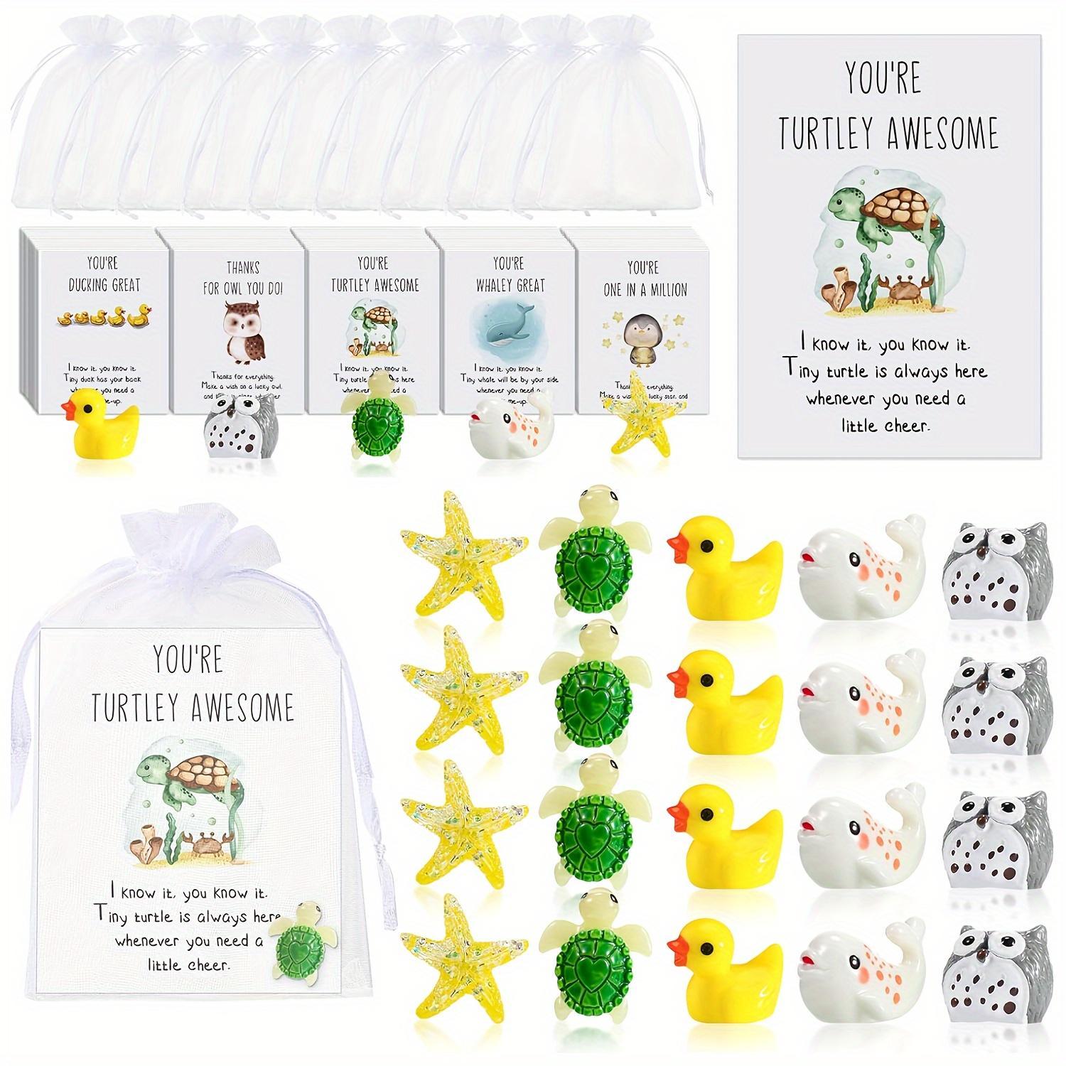 Animal Themed Appreciation Gift, 25 Sets Including Decoration & Card & Storage Bag, Inspirational Gift for Coworkers, Birthday, Get Well, Good Luck, Events, Holidays, Gift Bags, Party Favor Bags