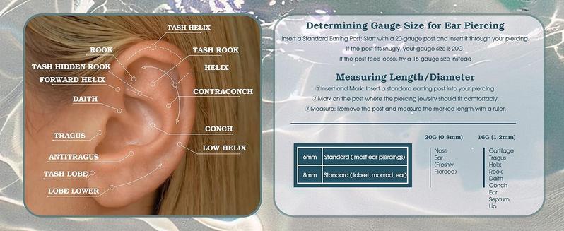 MILACOLATO 20G/16G Threadless Flat Back Earrings for Women 316L Surgical Steel Push in CZ Cartilage Stud Earrings Hypoallergenic Nose Rings Studs Conch Tragus Body Piercing Jewelry 6mm 7mm 8mm Length