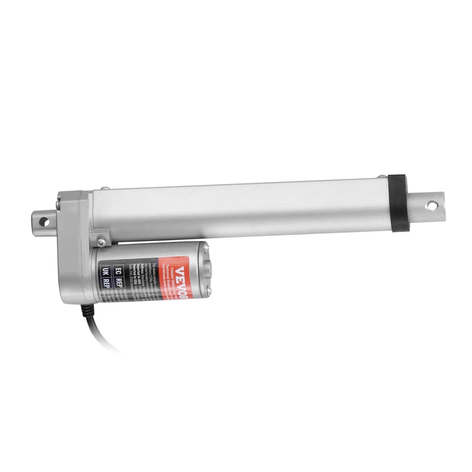 VEVOR Linear Actuator 12V, 6 Inch High Speed 0.55"/s Linear Actuator, 220lbs/1000N Linear Motion Actuator with Mounting Bracket and IP54 Protection VEVOR Linear Actuator 12V, 6 Inch High Speed 0.55"/s Linear Actuator, 220lbs/1000N Linear Motion Actuator with Mounting Bracket and IP54 Protection