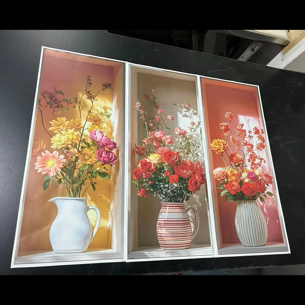 3pc Realistic Floral Wall Stickers, Self-Adhesive Removable Decorative Wallpaper, Ideal for Living Room, Bedroom, Kitchen, Bathroom, Flower Wall Decals, Decoration Sticker