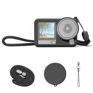 Dji Osmo Action 6 Puluz Silicone Protective Cover, Includes Wrist Strap & Lens Cap, Essential Gear for Action Cameras