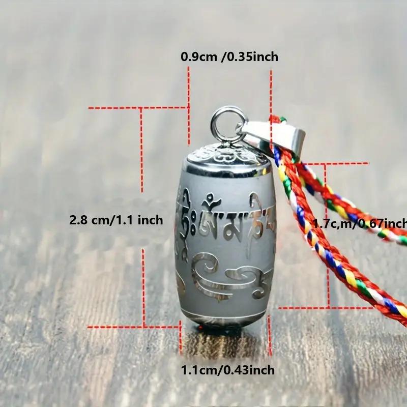 Social Media Aesthetic316 Stainless Steel Om Mani Padme Hum Pendant Necklace - Mantra Bottle Ash Box, Vintage Commemorative Jewelry with Gift Bag and Six-Word Mantra Paper
