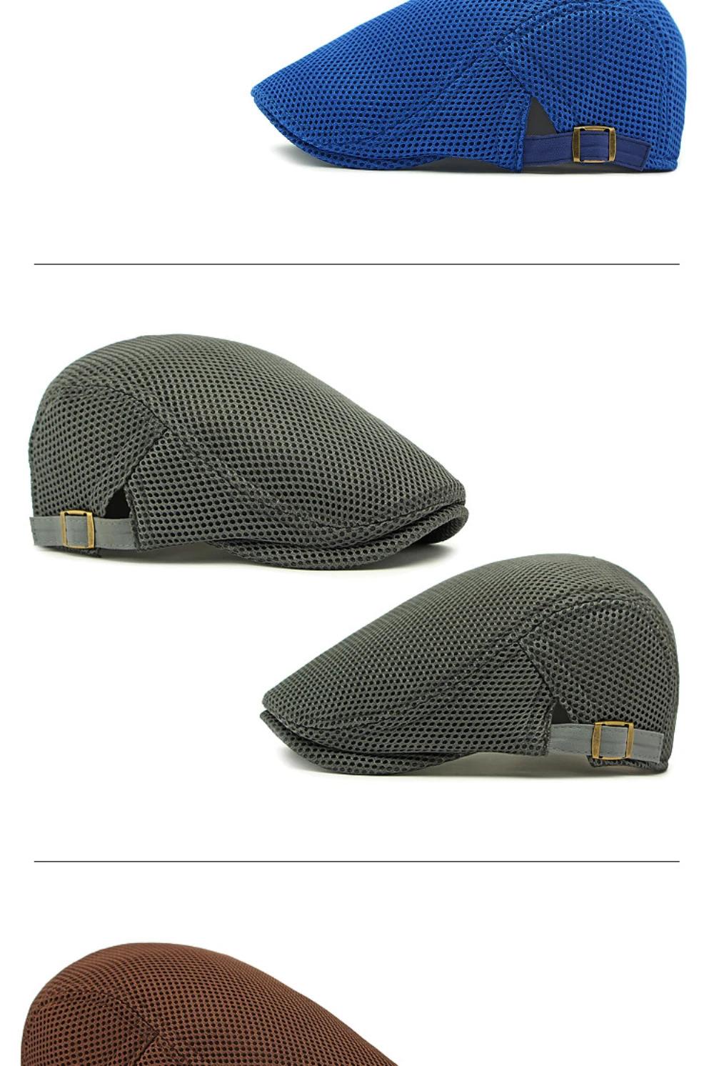 HT4775 Beret Cap Spring Summer Mesh Cap Breathable Sun Hat Women Artist Painter Beret Hat Male Female Ivy Flat Cap Mens Berets