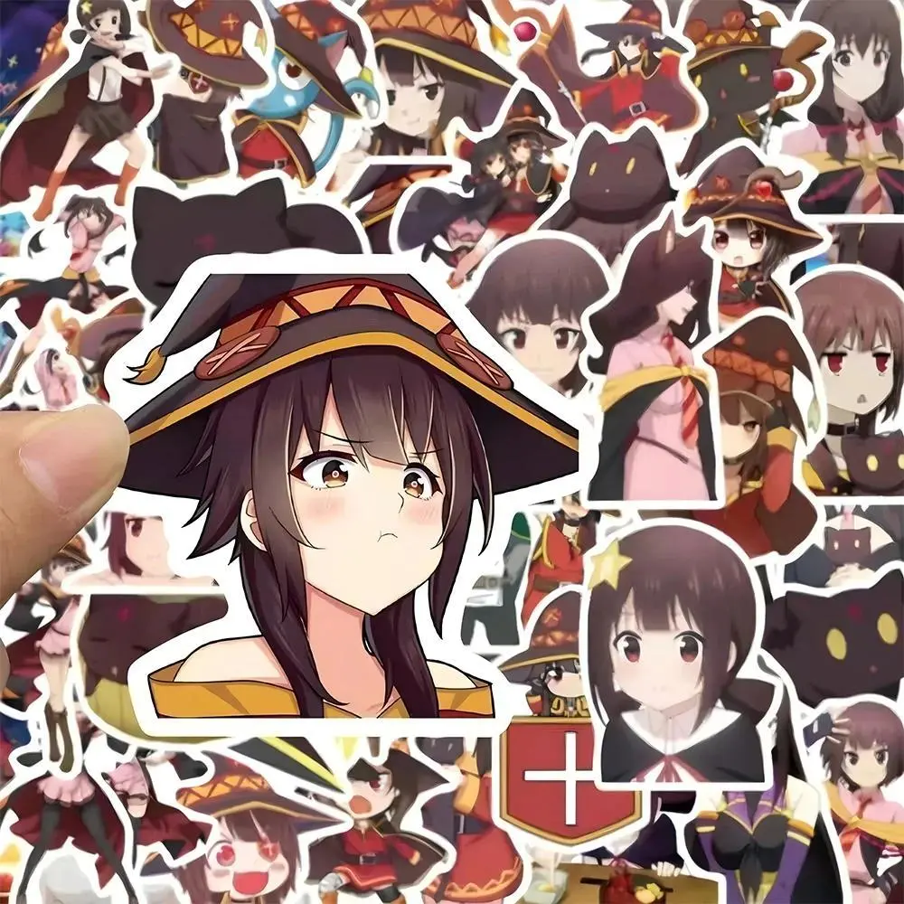 Anime KonoSuba: God's Blessing on This Wonderful World Stickers, 10/30/50pcs Cute Megumin Cartoon Decals for Phone, Laptop (Toys & Hobbies Classic & Novelty Toys Accessory), 10Pcs