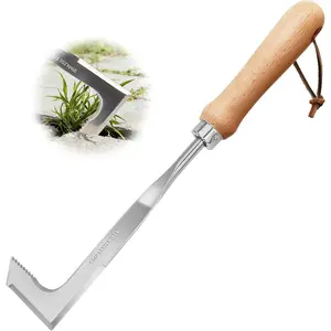 Crack Weeder, Stainless Steel Crevice Weeding Tool, L-Shaped Side-Walk Weed Puller Spatula, Efficient Manual Weeder Sidewalk, Paver, Narrow and Wall Gaps