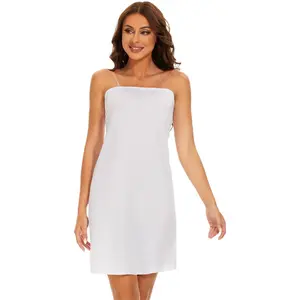 Women's Full Slips Dress Tube Top Strapless Slips for Under Dresses Invisible Straps(Gift)