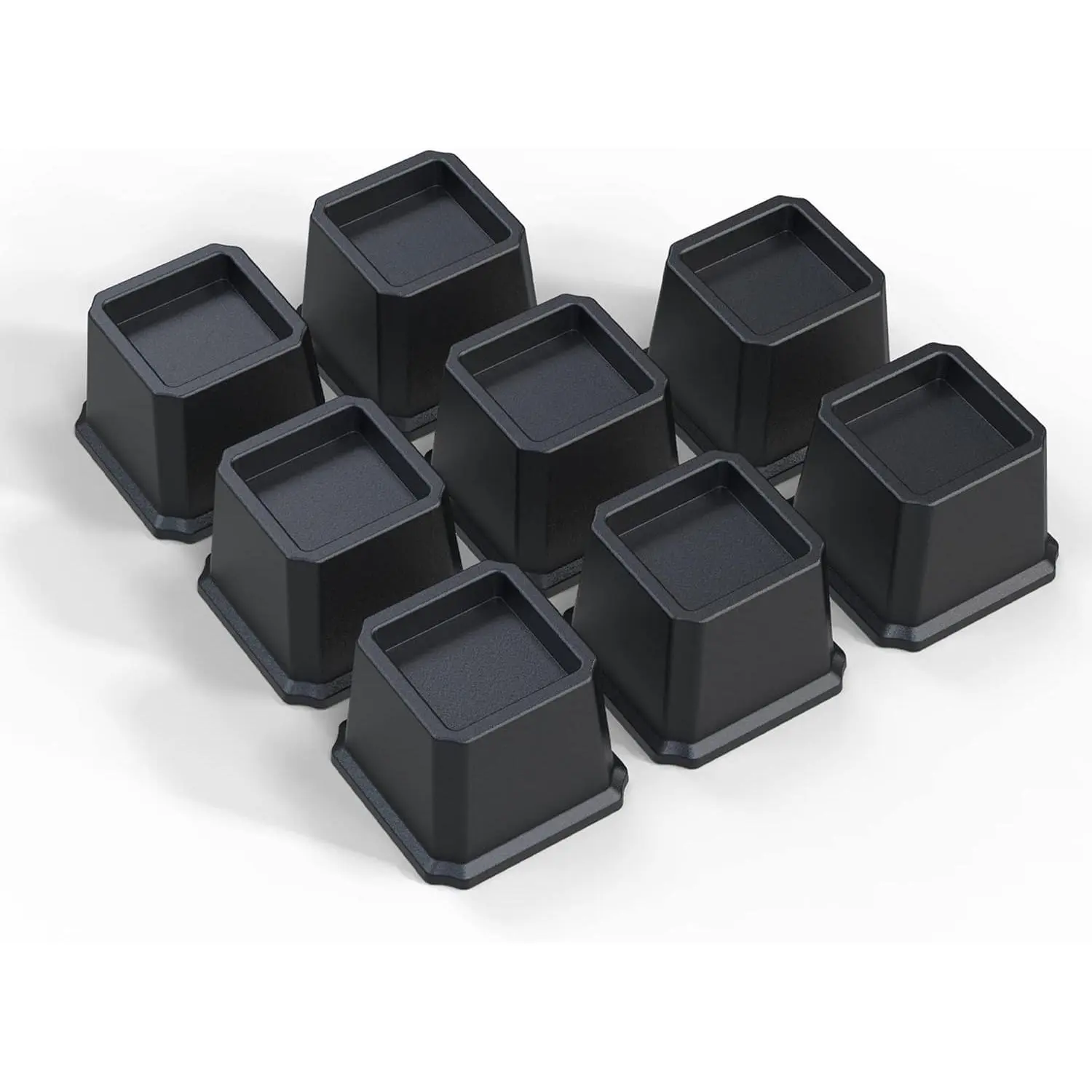 3 Inch Heavy Duty Bed Risers, 8 Pack Black Furniture Risers for Bed Frame, Couch, Desk, Chair, Supports Up to 1500 lb